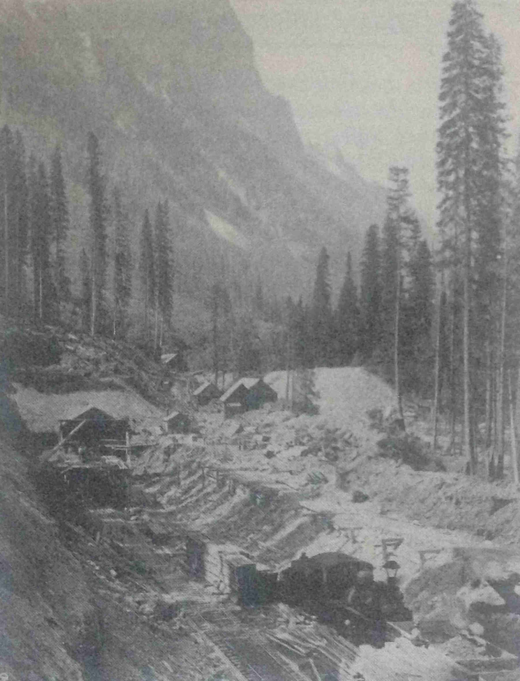 Railroar work camp in the mountains