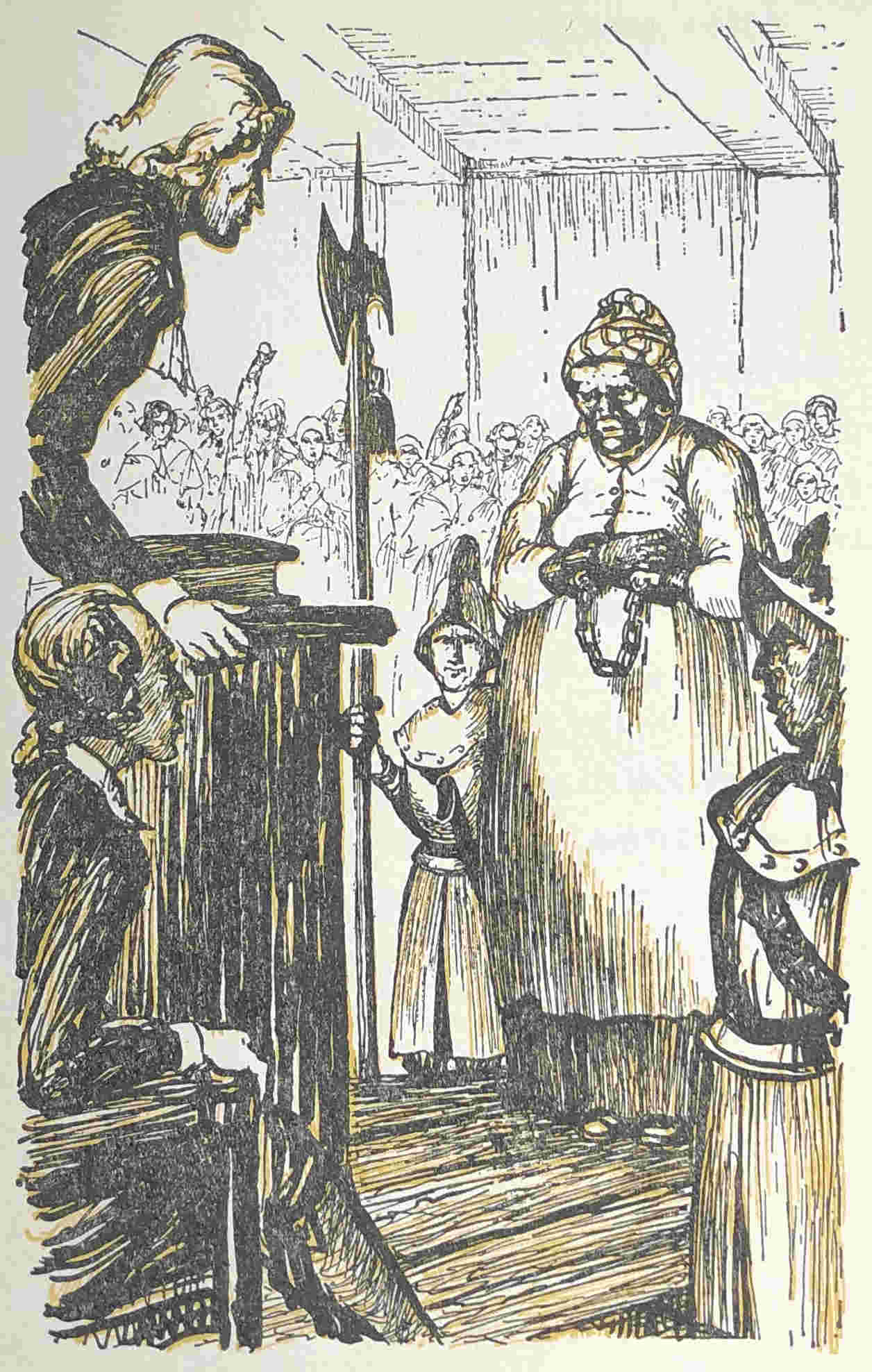 Woman testifying before court