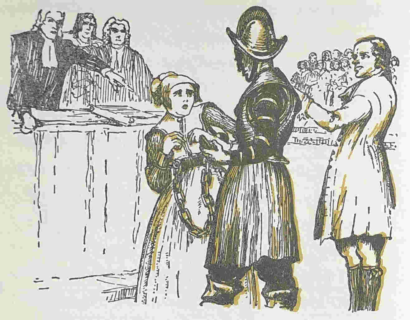 Woman bound in chains