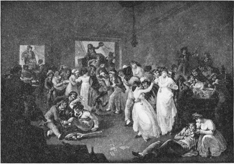 sailors and women carousing indoors