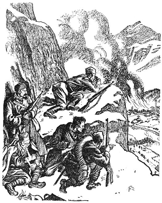 soldiers on a mountain side