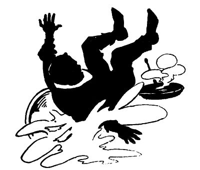 Troddles sitting in the middle of batter puddle