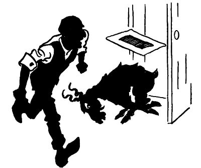 man being chased by horned goat