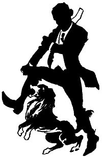 dog biting man’s leg