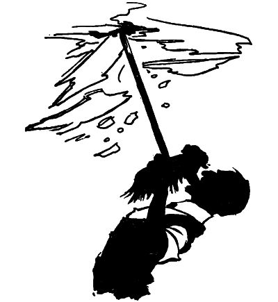 man poking broom stick into ceiling