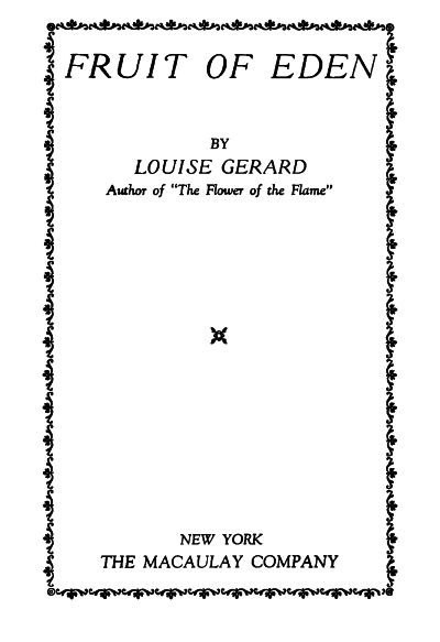 title page—Fruit of Eden by Souise Gerard