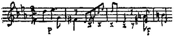 4 bars of music score