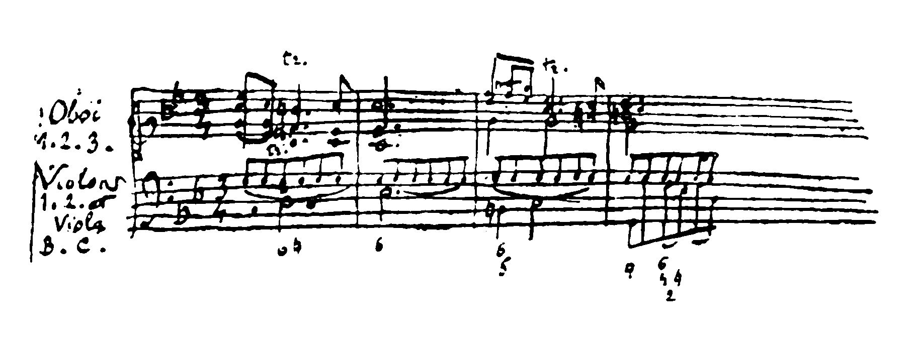 four bars of music notation