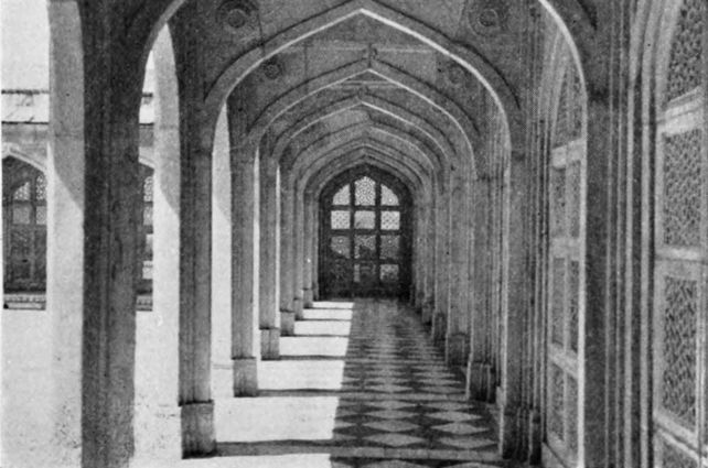 a colonnaded walkway