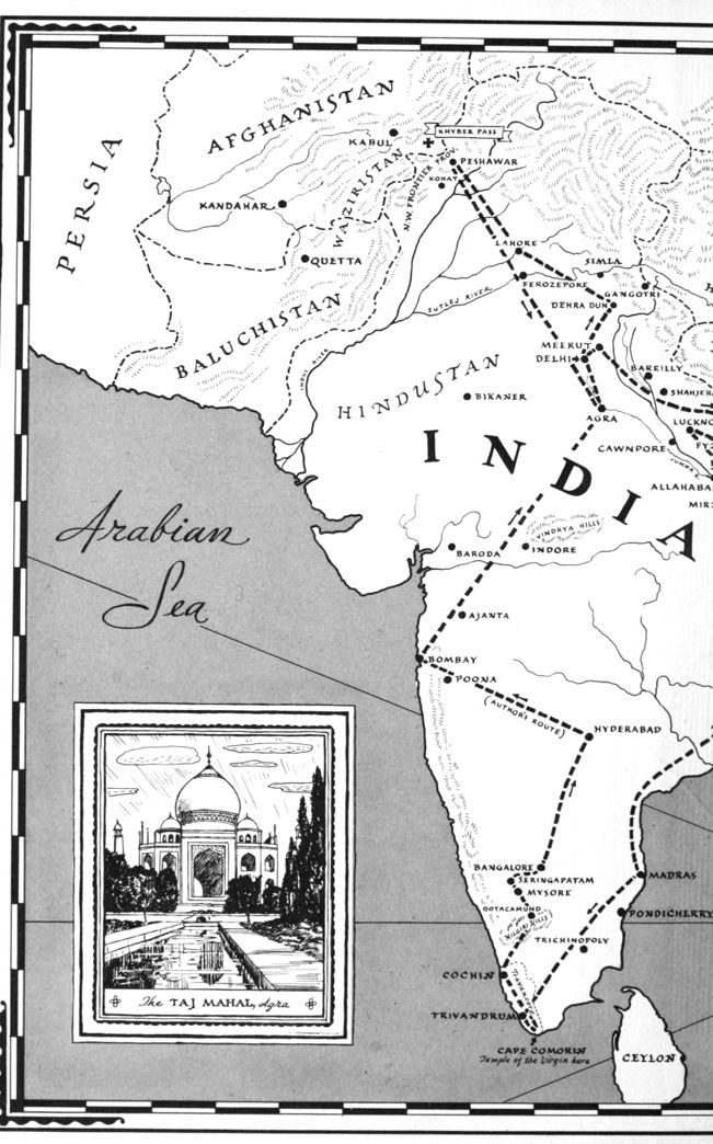 Left half of map of India