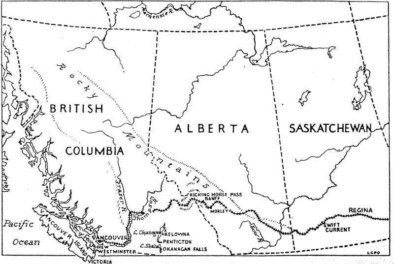 Line map of Western Canada
