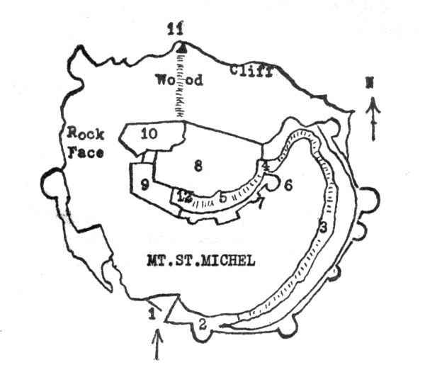 map of Mt. St. Michel island