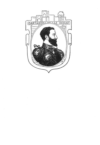 Cartagena de las Indias inscription over bearded man in armour