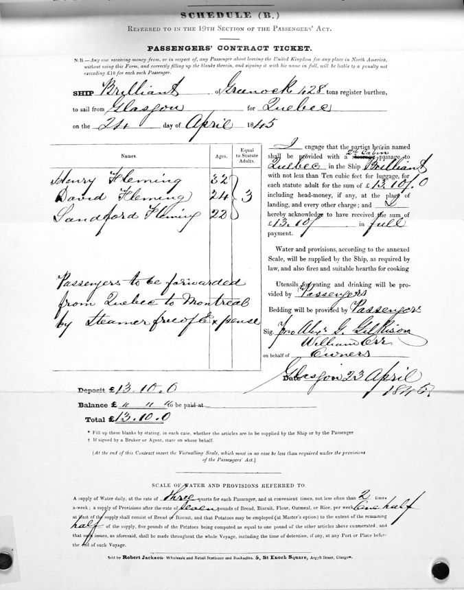 ticket form with fields filled by hand