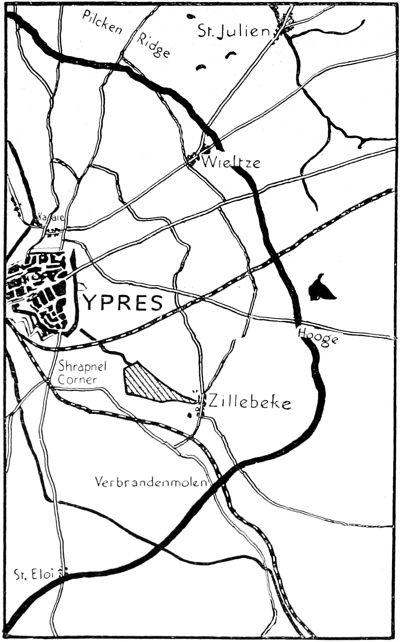 map of Ypres region