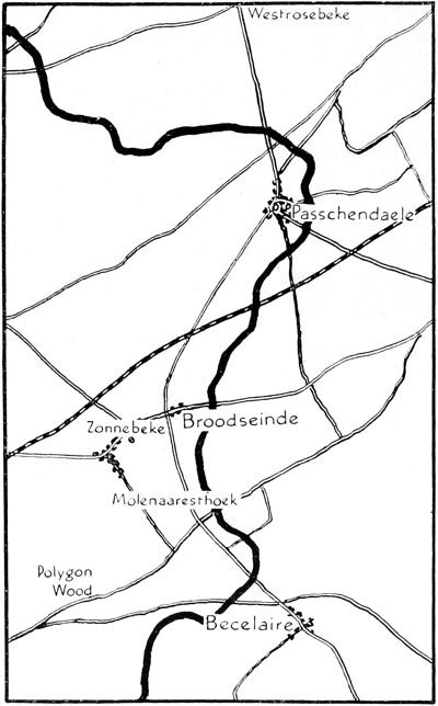 map of Passchendaele region