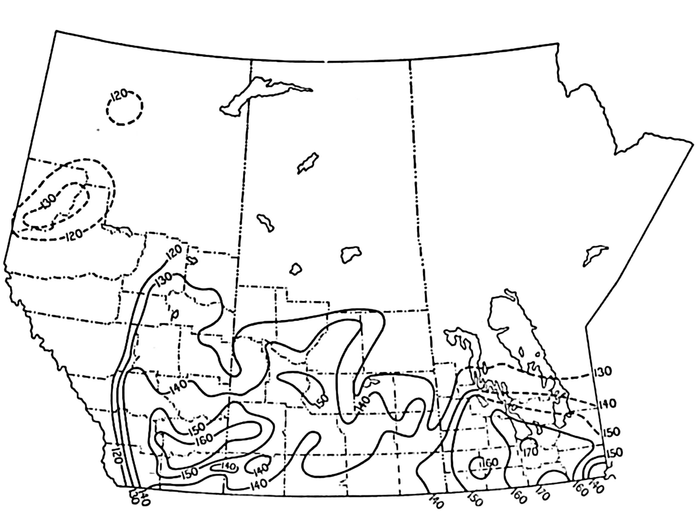 Mean number of days between seeding and frost