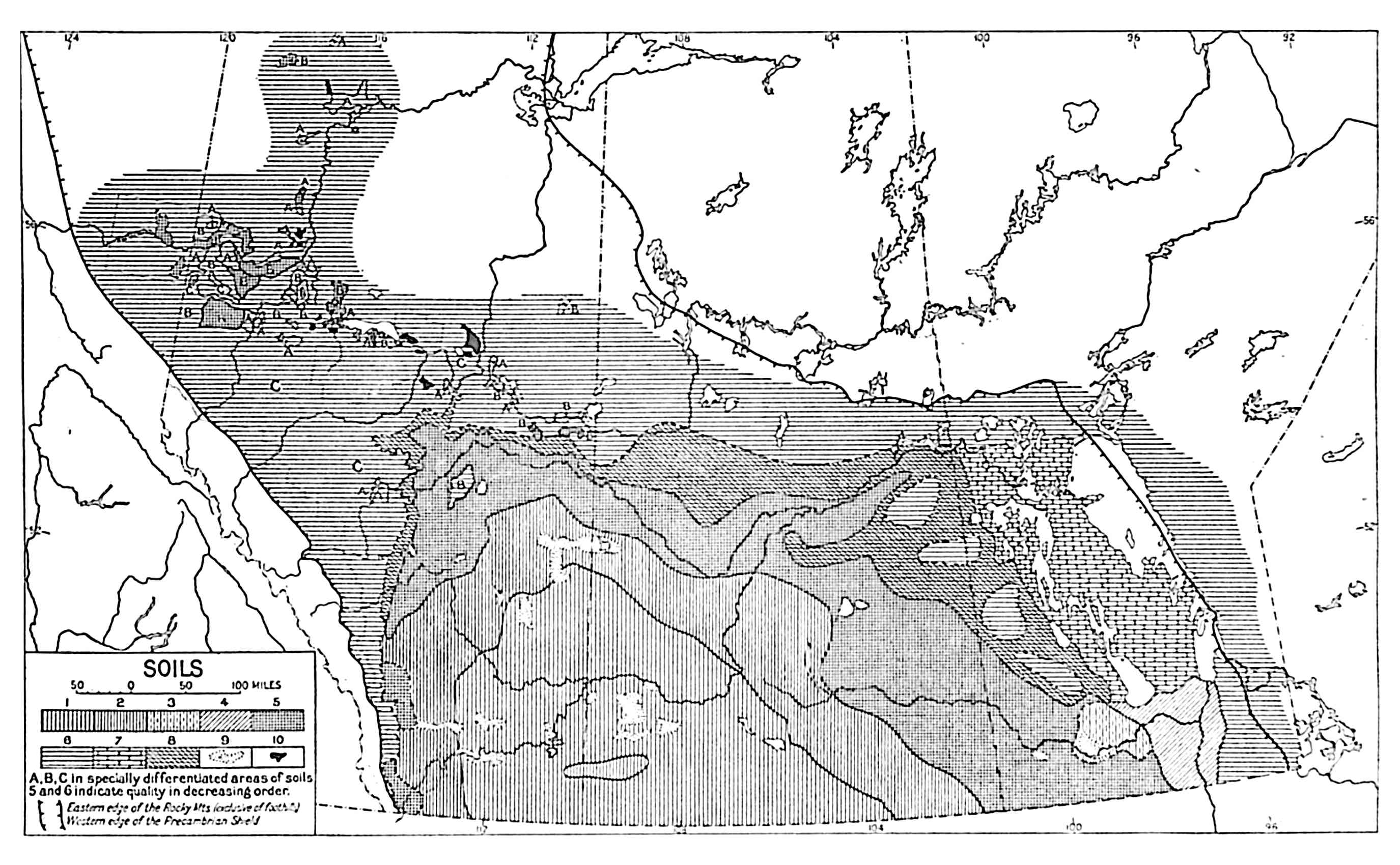 Generalized soil map of the Prairie Provinces
