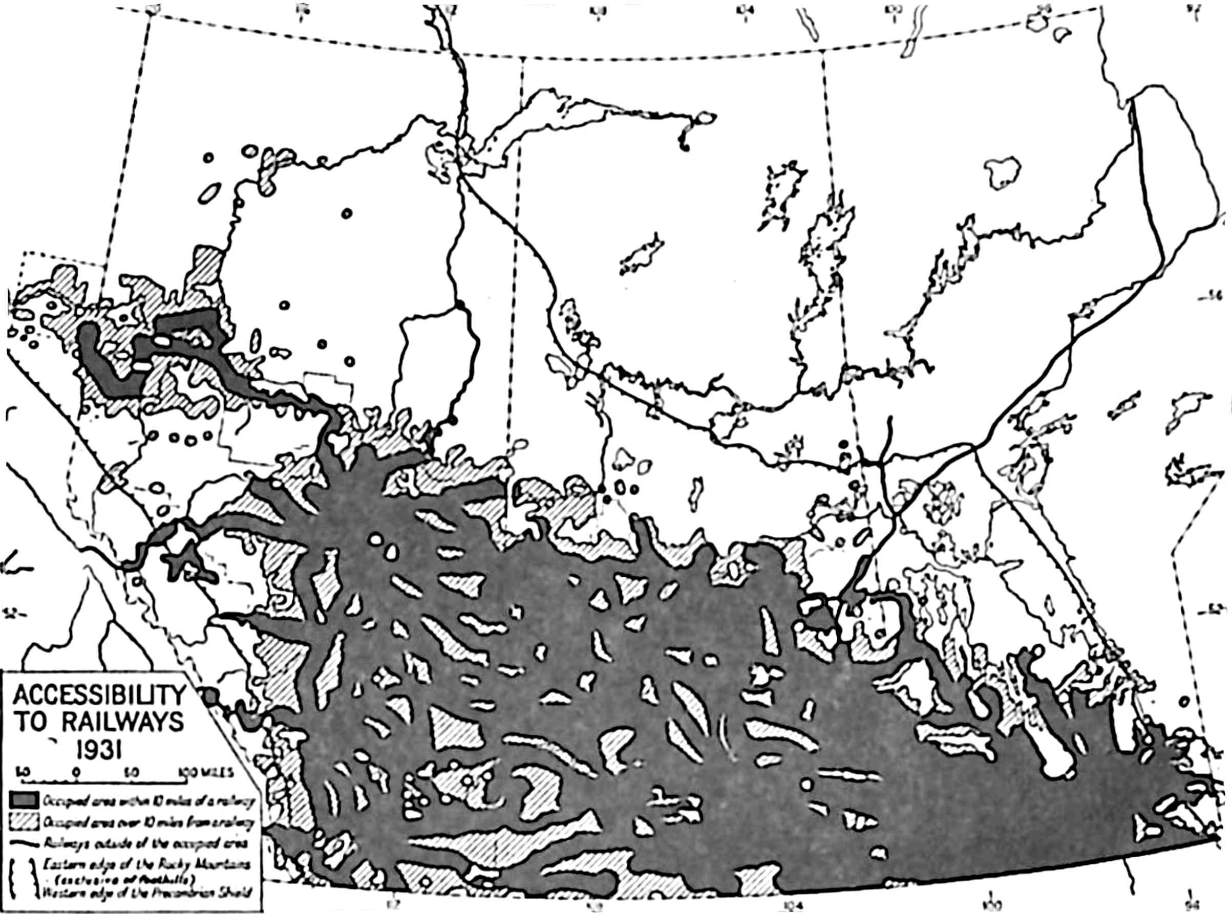 Relation of railways to the distribution of the rural population
