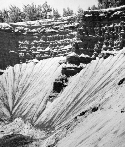 sand erosion in a pit