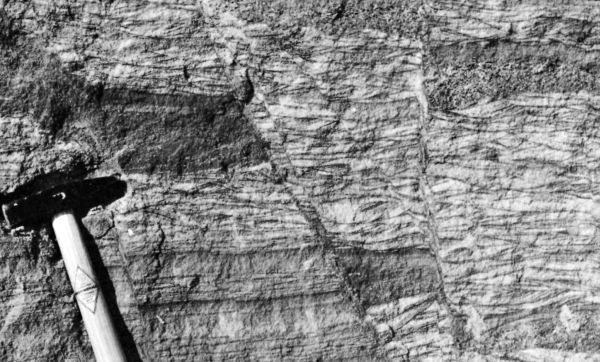 small fault lines in rock