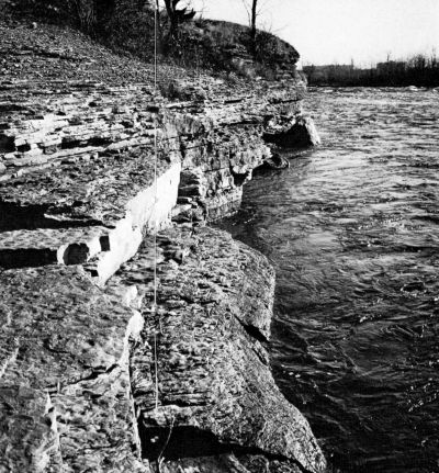flat rock cliff along Ottawa River