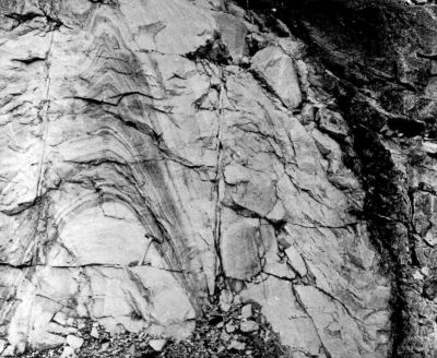 quarry wall of marble and pyroxenite