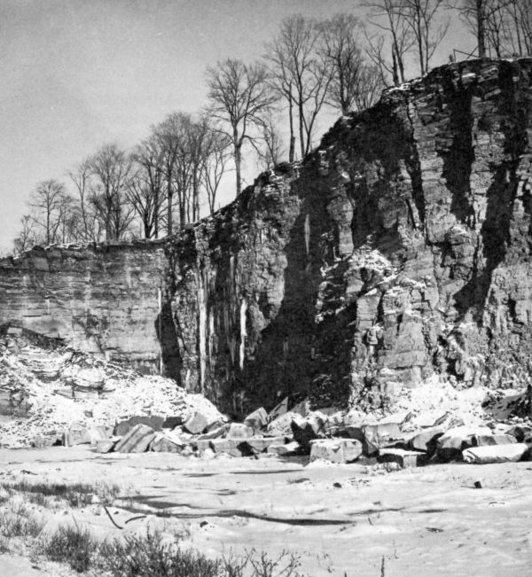 quarry floor with blocks of sandsone