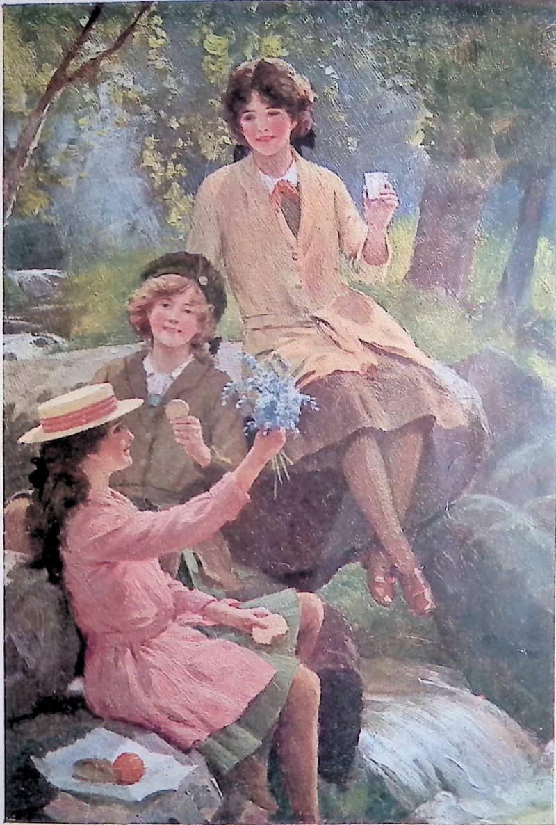Three girls eating
