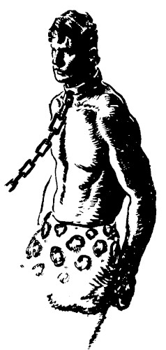 Tarzan remained alone, chained like a wild
animal.