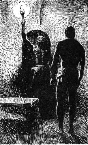 Tarzan was awakened by the opening of the door.