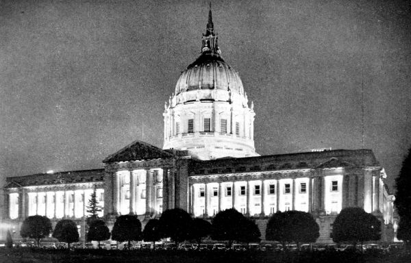 domed City Hall at night