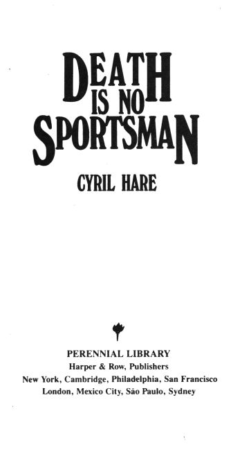 title page-Death is no Sportsman by Cyril Hare