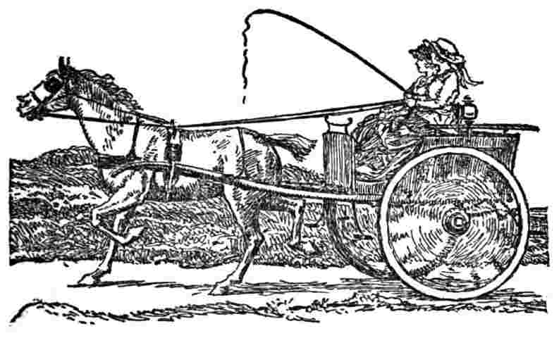 Two women riding in a horse-drawn carriage