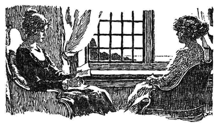 Two woman sit reading a letter