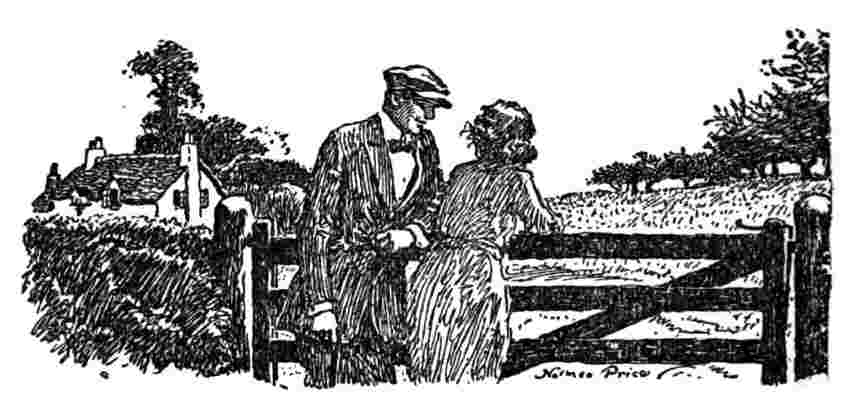 Man and woman talk at farm gate