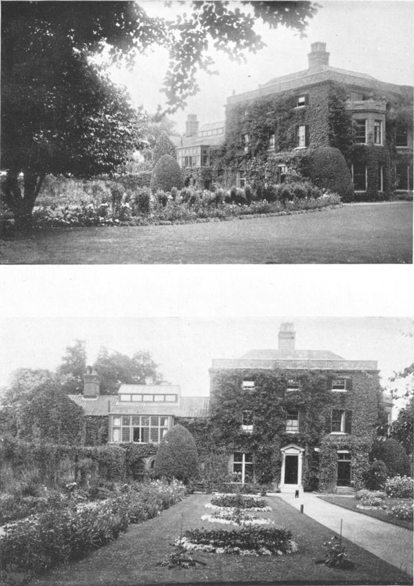 two photos of English country house