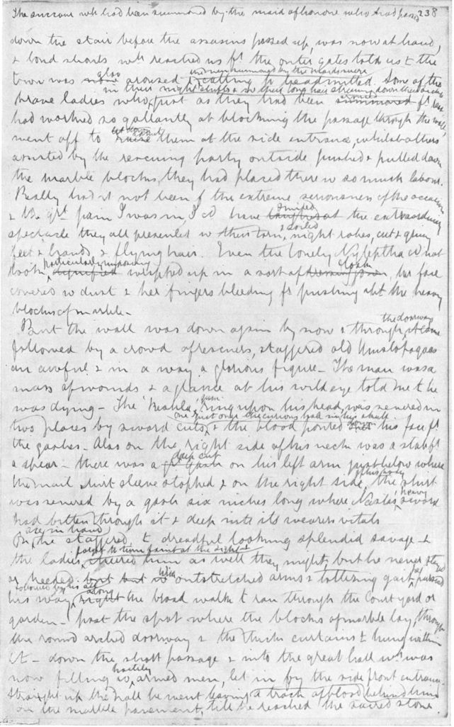 handwritten page of manuscript
