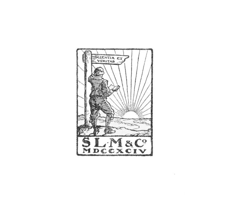 Illustration showing a man standing at a crossroad sign, holding a book in his hand, looking at the sunrise. Under the illustration is SLM & Co MDCCXCIV