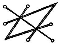 diagonal lines connecting numbers