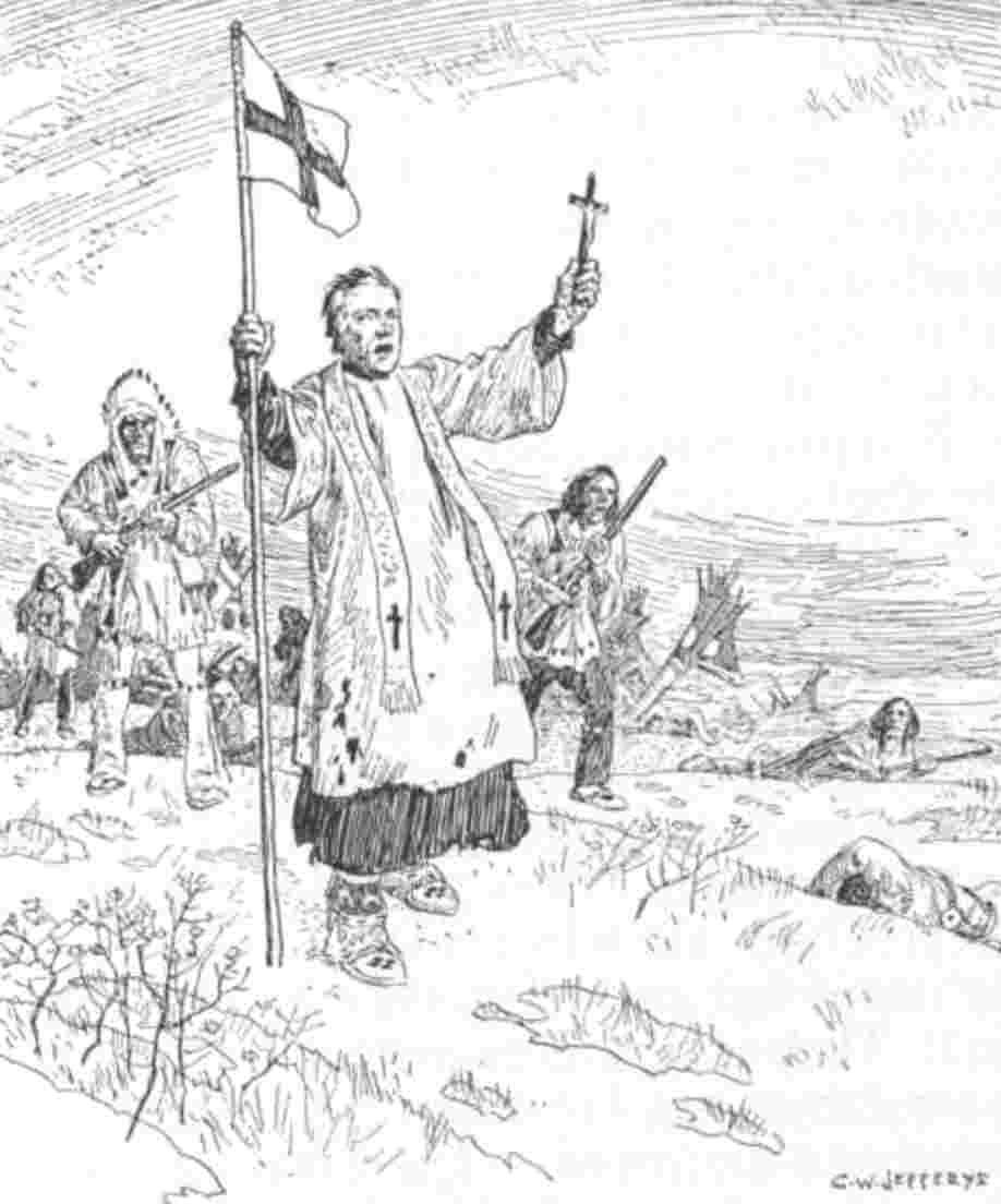 Father Lacombe pleads with natives to stop fighting.